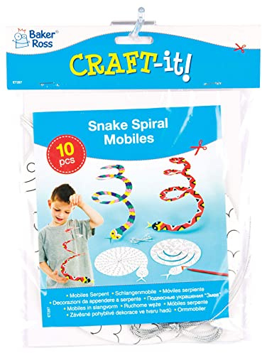 Baker Ross Lot de 10 Serpent en Spirale Mobile à Suspendre et à colorier