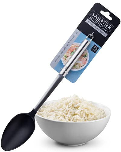 Sabatier Professional Nylon Serving Spoon - by Taylors Eye Witness. Anti-Scratch for Non-Stick Pans. Dishwasher Safe. Stainless Steel Core and Handle. 25 Year Guarantee. Ideal Cooking Spoon.