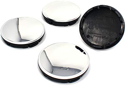 4x Nabendeckel Set ABS Kunststoff Aluminium Nabenkappen für Felgen Radnaben Felgendeckel Felgenkappen Universal Auto Zubehör (Chrom, 56mm Ø)