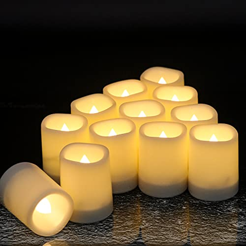 DRomance 12 Pack Outdoor Waterproof Flameless Votive Candles with 6H Timer