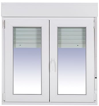 Ventanastock PVC 1200x1355 Practicable Oscilobatiente 2 hojas con Persiana de PVC