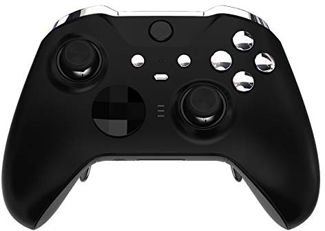eXtremeRate Krom Silver Ersättningsknappar för Xbox One Elite Series 2 Controller, LB RB LT RT Stötfångare Triggers ABXY Starta Back Sync Profile Switch Keys för Xbox One Elite V2 Controller Modell 1797