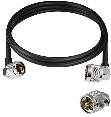 Vecys PL 259 Kabelbygel UHF Hane PL-259 Rätt Vinkel till UHF Hane PL-259 Rätt Vinkel Lågförlust Digital Koaxialkabel RG58 3FT/1M för Walkie Talkie HAM & CB Radio SWR Meter Antennanalysator