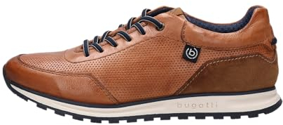 bugatti Herren Low-Top Sneaker, Männer Halbschuhe, Wechselfußbett,schnürschuhe,schnürer,straßenschuhe,Strassenschuhe,Cognac (6300),46 EU / 11 UK