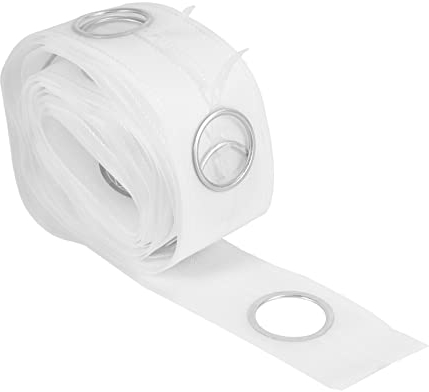 Bruafsir 5M Ösenband für Vorhänge 40 Ringe Zubehör zum Nähen Silber Polypropylen Vorhangband Eyelet Tape