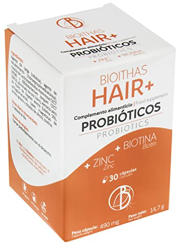 BIOITHAS HAIR - Probiótico para la caída del Cabello [Avalado Clínicamente] con Zinc y Biotina para el Mantenimiento de un CABELLO Saludable | Fortalece y Reduce la Caída | Envases 30 Cápsulas