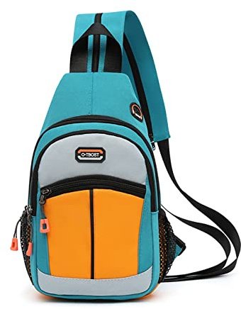 FANDARE Bolsa de Pecho Bolsos Cruzados Mochila Bolsa de Escuela Bolso Hombro Mujer Riñoneras Bolsa Cruzada Bolsos Bandolera Hombres Sling Bag para Ciclismo Escolar Viaje Senderismo Verde