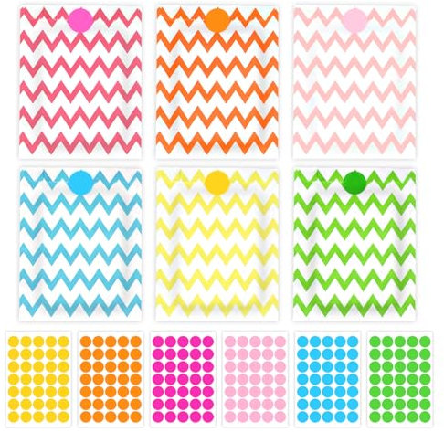 FINEASY 60 Stück Geschenktüten mit 210 Etikett, Candy Bar Tüten Papiertüten Kindergeburtstag Candybar Für Süssigkeiten Beutel Hochzeit Ostern Geburtstag Geschenk (Welle)