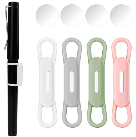 JJUNW 4 Soportes Magnéticos de Silicona Multicolor para Bolígrafos y Lápices - para Escritorio, Nevera, Pizarras Blancas, Oficina