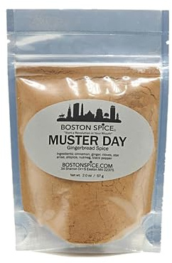 Boston Spice Muster Day Handmade Gourmet Baking Seasoning Blend Gingerbread Pierniczki Lebkuchen Ginger Pierniki Cake Pie Muffins Cookies Cupcakes Protein Shakes Smoothies (Approx 1/2 Cup wt. 1.8oz/53g)