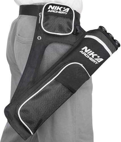 ELONG OUTDOOR Carcaj de tiro con arco para flechas, carcaj de flechas, bolsa con 3 tubos de flecha protegidos, cintura ajustable para adolescentes y adultos