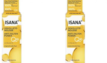 2 X ISANA Q10 Dekolleté-Mousse Anti-Falten Power 50 ml + Purelife Sticker