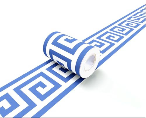 VisitRyl Frise Murale Autocollante Bleu b1002 10cm X 1000cm Adhésive Réutilisable pour Décoration Intérieure Facile à Poser