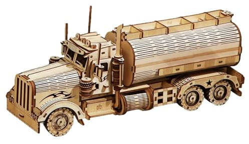 Conjunto De Modelos De Construcción De Automóviles De Madera - Conjuntos De Modelos De Ensamblajes De Camiones Cisterna De 8,66x4,13x2,56 Pulgadas | Juguetes De Aprendizaje Educativos De La Asamblea D