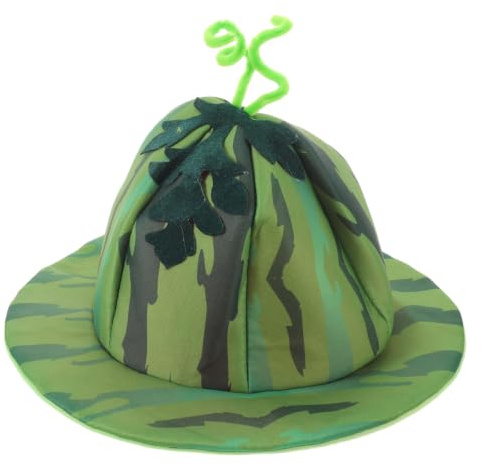 Beaupretty Watermelon Costume Hat Summer Bucket Hat, Cute Fruit Novelty Headwear with Comfortable Fit and Portable Cloth Material, for Beach and Fruit Cosplay Party Accessories