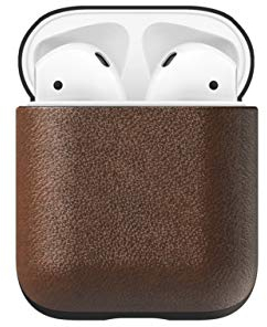 Nomad Airpod Case stoßfeste Schutzhülle aus Echtleder, braun
