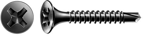 SPAX GIX-D Schnellbauschrauben 3,5 x 45 mm, Vollgewinde, 500 Stück, Bohrspitze, Kreuzschlitz-H2, Trompetenkopf, Trockenbauschrauben für verstärkte Metallprofile – 1991170350455