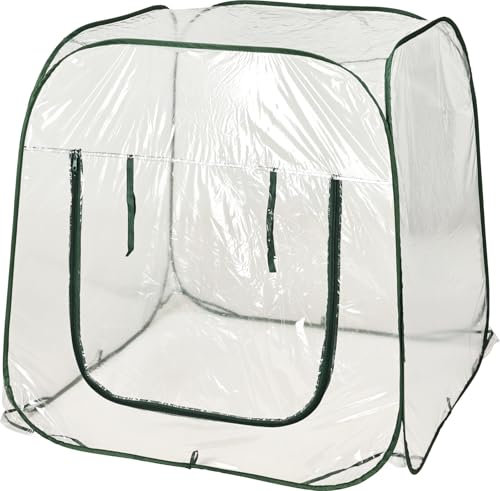 Pop Up Greenhouse Grow Tunnel with Clear Poly Cover - Portable Garden Cloche for Plant Protection, Seedlings & Vegetables