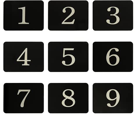 StayMax Acrylic Rectangle Locker Number Tag Sticker Door Sign House Number Room Number with Self-Adhesive Tape (1-25, Black)