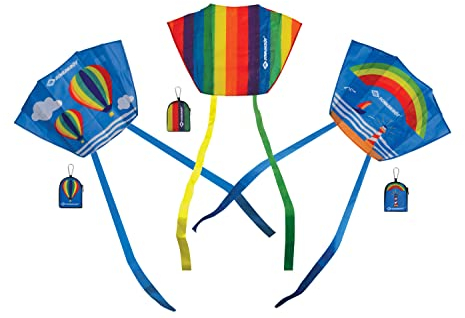 Schildkröt Poket Kite L, handlicher Taschendrache, 65 x 45cm, inkl. 5 kp Polyesterleine mit Handgriff, 2-4 Beaufort, 970405