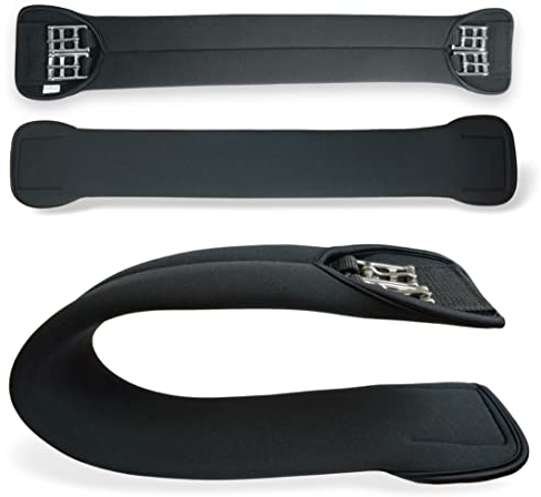 Sattelgurt aus Neopren Kurzgurt Pferd, geeignet als Dressur Sattelgurt Bauchgurt Pferd, Neoprengurt in schwarz (70cm, Schwarz)