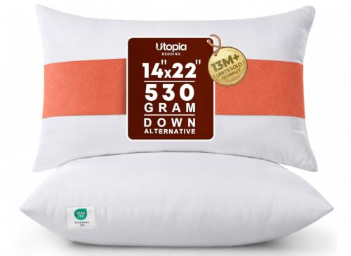 Utopia Bedding - Fyllning med dekorativa kuddar inomhus för säng och soffa, 2-pack, vit, 35,5 x 56 cm