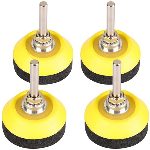 STEBRUAM 50mm Disques Papier pad de Roll Lock Ponçage pour roues de broyage, arbre de 1/4 de pouce, fixation de forage, couche de mousse, tampon de tampon (4 pièces)