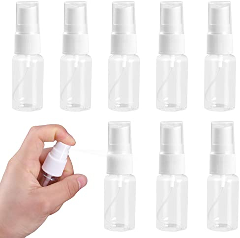 8 Stück Transparente Sprühflasche Kunststoff, Tragbares Reiseflaschen Set Zerstäuber Klein, Leer Plastik Atomisers Nachfüllbare Feiner Nebel (10ml)