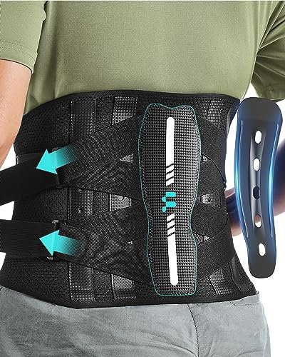 Fitomo Faja Lumbar Hombre Mujer con Soporte Ergonómico y Férulas de Fibra de Carbono, Tejido de Malla Ultra Fino, Faja Lumbar para Dolor Espalda, Ciática, Trabajo, Postura