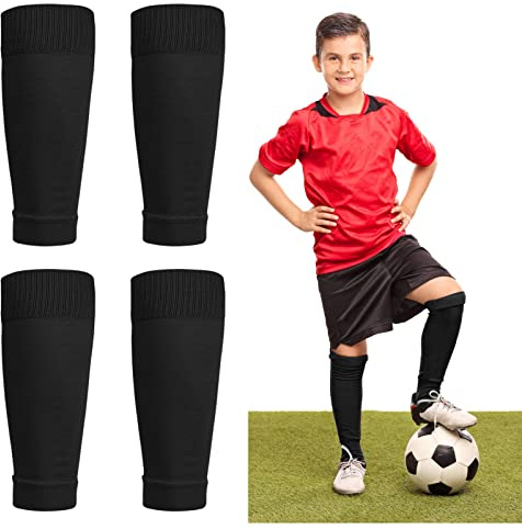 Football Sock Sleeves Soccer Shin Guards Sleeves White Team Leg Sock Sleeve Cut Soccer Socks for Football Games Beginner