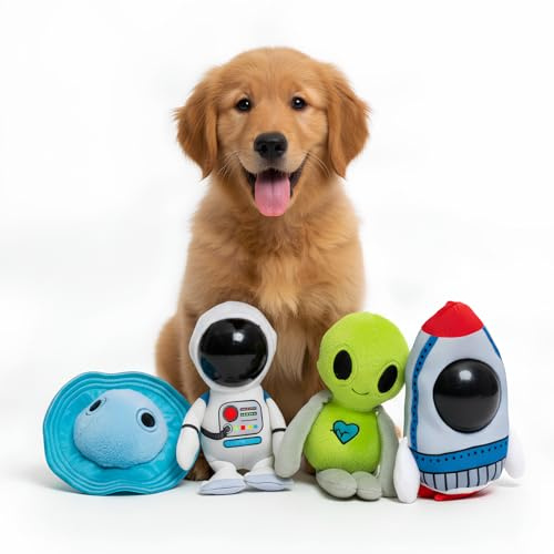 Kenuak® Juegos para Perros Espacio, Accesorios de Juguetes Resistentes para Perros Grandes y Pequeños, Peluche para Mascotas Indestructible Mordedor