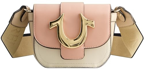 True Religion Women's Crossbody Bag, Mini Flap Adjustable Shoulder Handbag Purse with Horseshoe Logo, Multi