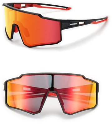 ROCKBROS Sport Sonnenbrille Polarisiert Fahrradbrille Herren Damen Sunglasses UV400 Schutzbrille TR90 Rahmen für Outdoorsport Radfahren Golf