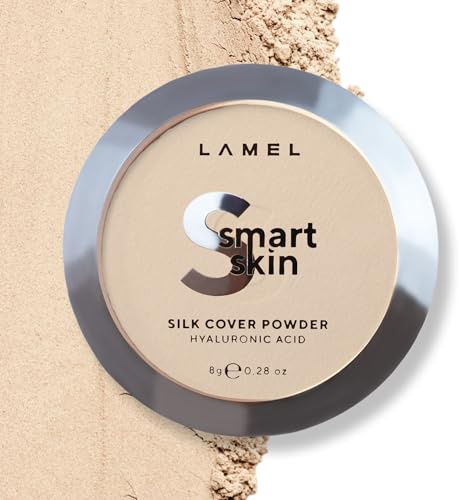 Lamel Smart Skin Silk Compact Powder - Long Lasting Pressed Finishing Powder - Oil Control Makeup, Suitable for Dry Skin, Lightweight Formula, 0.28 oz (401 Porcelain)