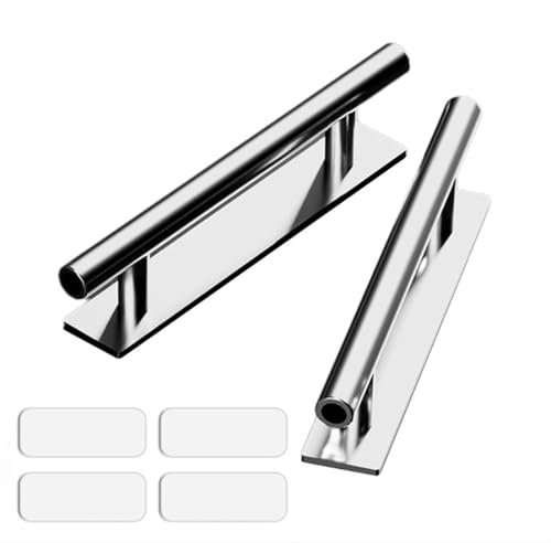 LYHYDMA Türgriff 2 Pcs Selbst-Adhesive Schrank Pull Universal Schubladen Griff Kunststoff Möbel Griffe for Windows Schränke Schiebetür(Silver)