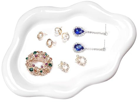 lomdung Ceramica Piatto Portagioie, Vassoio Gioielli, Ciotola Decorativa in Ceramica, Piccolo Vassoio Chiavi, Organizzatore di Gioielli, per Gioielli per Anelli, Collane, Bracciali