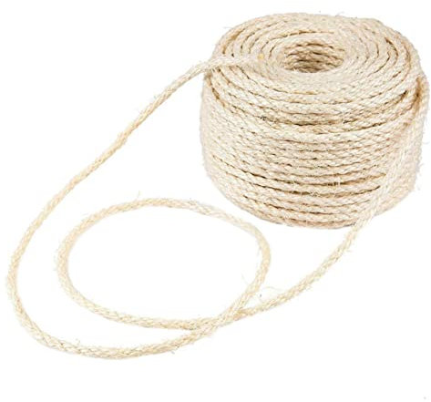 BESPORTBLE 4mm Beige Sisal Cat Scratching Rope - Natural Jute Replacement Rope for Cat Trees and Scratching Posts - Durable and for Kittens and Adult Cats