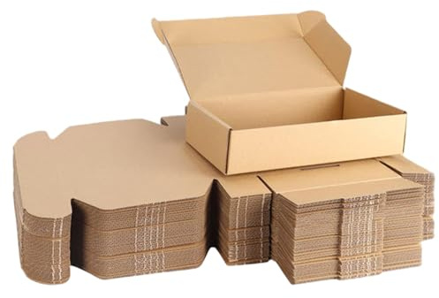 Små fraktlådor, vikbara kartonglådor gjorda av korrugerad kartong 20 st 15 x 10 x 4 cm för företag, poster, förpackning, hantverksförpackning