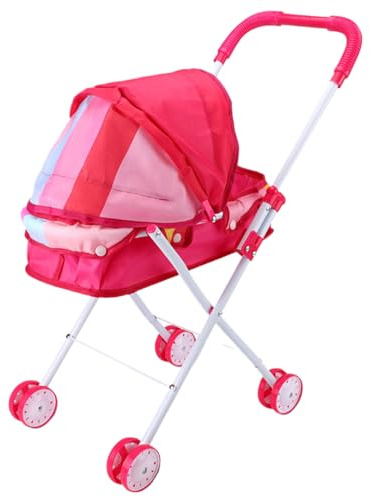 Grtheenumb Landau de poupée, Poussette de poupée, Landau Pliable réaliste avec Poussette capacité avec Roues sans Bruit, Jouet pour Enfants, Style 2