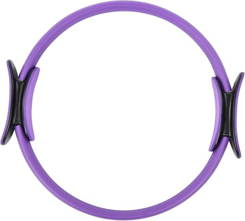 Anello di resistenza per pilates, con doppia impugnatura, per perdere peso, tonificare cosce, addominali e gambe, con doppia presa, per bruciare i grassi, 38 cm, viola