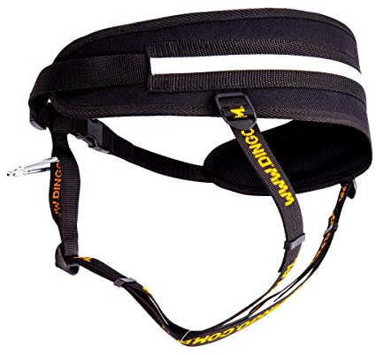 Dingo Multifunktionsgürtel für Hunde Canicross Gürtel 4 in 1 Laufband Freihandleinen für Hunde Professioneller Gürtel,Walking,Canicross,Bike-Skijöring,Trekking Schwarz 12780