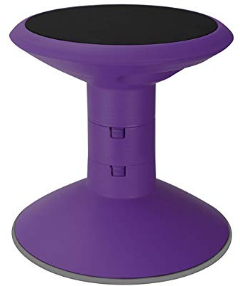 Storex Wiggle Stool – Active Flexible Seating for Classroom and Home Study, Adjustable 12-18 Inch Height, Violet (00307U01C)