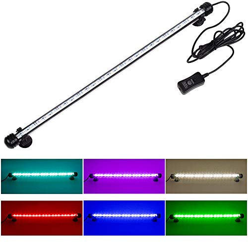 Lumière d’aquarium colorée, LED Lampe Pour Aquarium, Aquarium Lamp A Economie D'energie Lampe Changement de couleur (Coloré, 38cm)