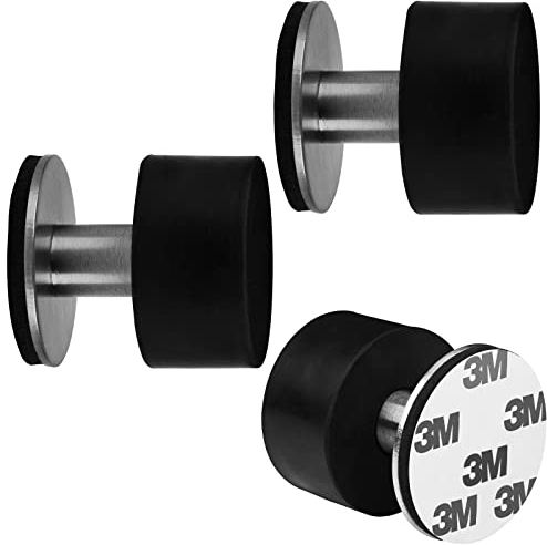 SOTECH 3 Stück selbstklebender Türstopper HEKTOR Ø 40 mm H: 40 mm aus echtem Edelstahl SUS304 Wandtürstopper ohne Bohren Anschlagpuffer Türanschlagpuffer Anschlagschutz Türpuffer Türdämpfer