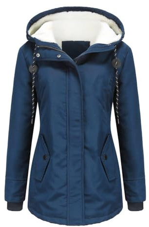 Yynuda - Parka con cappuccio, invernale, caldo, con cappuccio