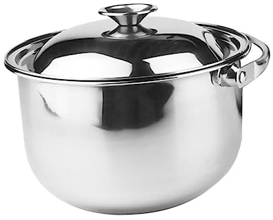 UPKOCH Stainless Steel Stock Pot Stockpot with Lid Soup Pot Pasta Cooking Pot for Soup Lobster Stews Cooking Gifts 20cm
