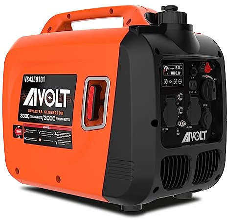 AIVOLT 3300W Petrol Inverter Generator 4 Stroke Portable Generator for Camping, Jobsites - Pure Sine Wave, Ultra Quiet-149cc Engine, 4.2L Fuel Tank