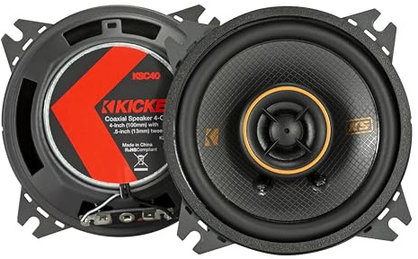 Kicker 51KSC404 KS-Series 4 Coaxial Speakers with .5 tweeters, 4-Ohm, Pair