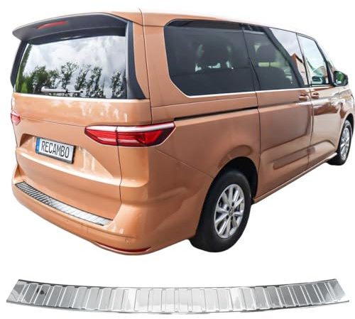 RECAMBO | Protector de Parachoques Trasero | Compatible con VW T7 | Tipo ST | a Partir de 2021 | Protección Borde de Carga | Acero Inoxidable Cromado.