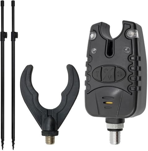 Banksticks + Bissanzeiger Set Rutenablage - Komplettes Ruten-Auflage-Set für optimales Angelerlebnis (1 Rute | Länge: 50-90cm (Powerdrill))